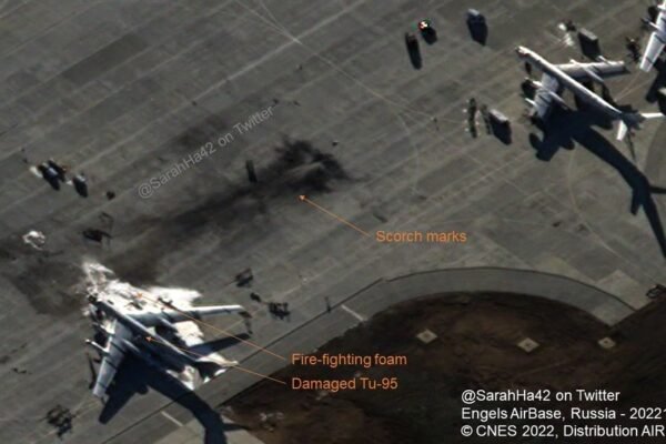 Suspected Russian strategic bomber was destroyed by Ukrainian UAV 0